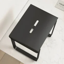 Siège de douche en inox noir mat 40x30x46 cm AURLANE