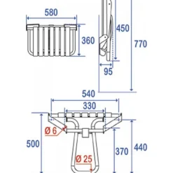Siège de douche escamotable à béquille PELLET 047632 PELLET ASC