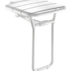 Siège de douche relevable alu finition blanc assise 360x407 mm DELABIE