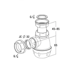Siphon de bidet en polypropylène NICOLL
