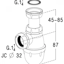 Siphon de lavabo en polypropylène - réglable en hauteur NICOLL