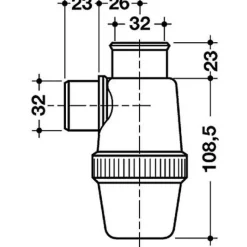 Siphon de parcours à coller entrée verticale YFC - diamètre 32 mm NICOLL