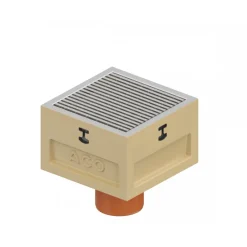 Siphon de sol bas DN110 grille caillebottis inox 250x250mm A15 Europoint ACO