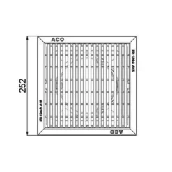 Siphon de sol bas DN110 grille caillebottis inox 250x250mm A15 Europoint ACO