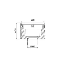 Siphon de sol bas DN110 grille plastique Microgrip 250x250mm B125 Europoint ACO