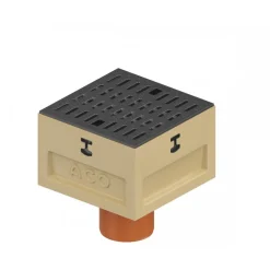 Siphon de sol bas DN110 grille plastique Microgrip 250x250mm B125 Europoint ACO