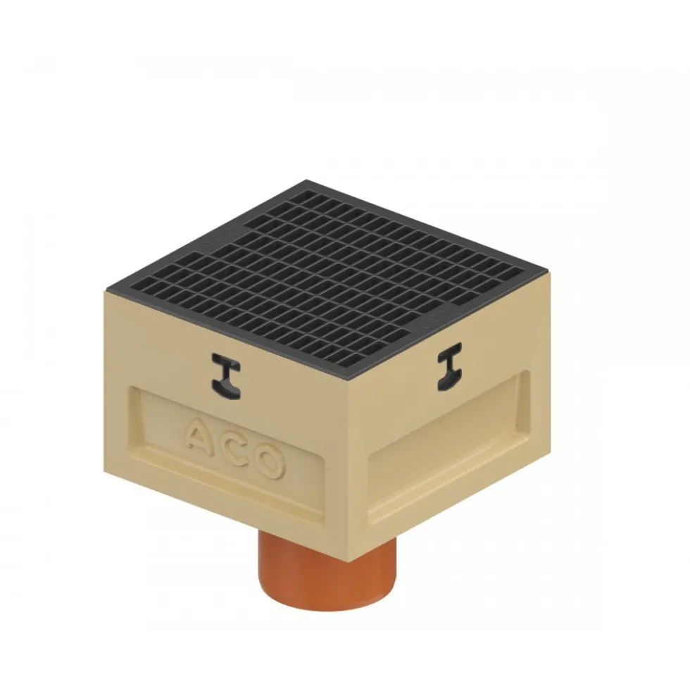 Siphon de sol bas DN110 grille polypropylène 250x250 mm A15 Europoint ACO