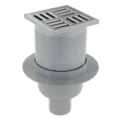 Siphon de sol - grille inox - 105 x 105 mm - sortie verticale PRESTO