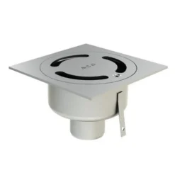 Siphon de sol inox 150x150 mm H58 mm à sortie verticale - Netdrain Standard ACO