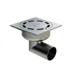Siphon de sol inox 100x100 mm H35 mm à sortie horizontale - Netdrain Standard ACO
