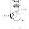Siphon d'évier en laiton chromé brillant - réglable en hauteur NICOLL