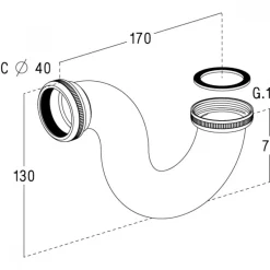 Siphon d'évier gain de place en laiton NICOLL