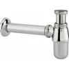 Siphon laiton chromé pour vasque - écrou 33 x 42 mm - à sortie murale VALENTIN