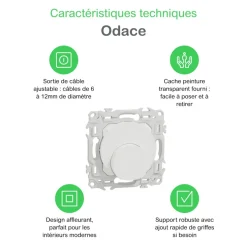 Sortie de câble - serre câble 6 à 12 mm² - blanc craie - Odace II SCHNEIDER