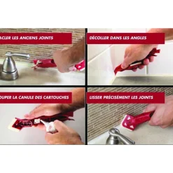 Spatule de lissage pour joint de mastic 4 fonctions - Rac’liss THÉARD