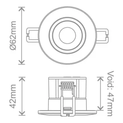 Spot LED encastrable CCT 4/6W gradable IP65 coupe-feu - Mauna Mini Kosnic