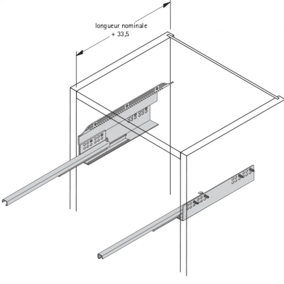 Stabilisateur latéral pour tiroirs InnoTech Atira HETTICH