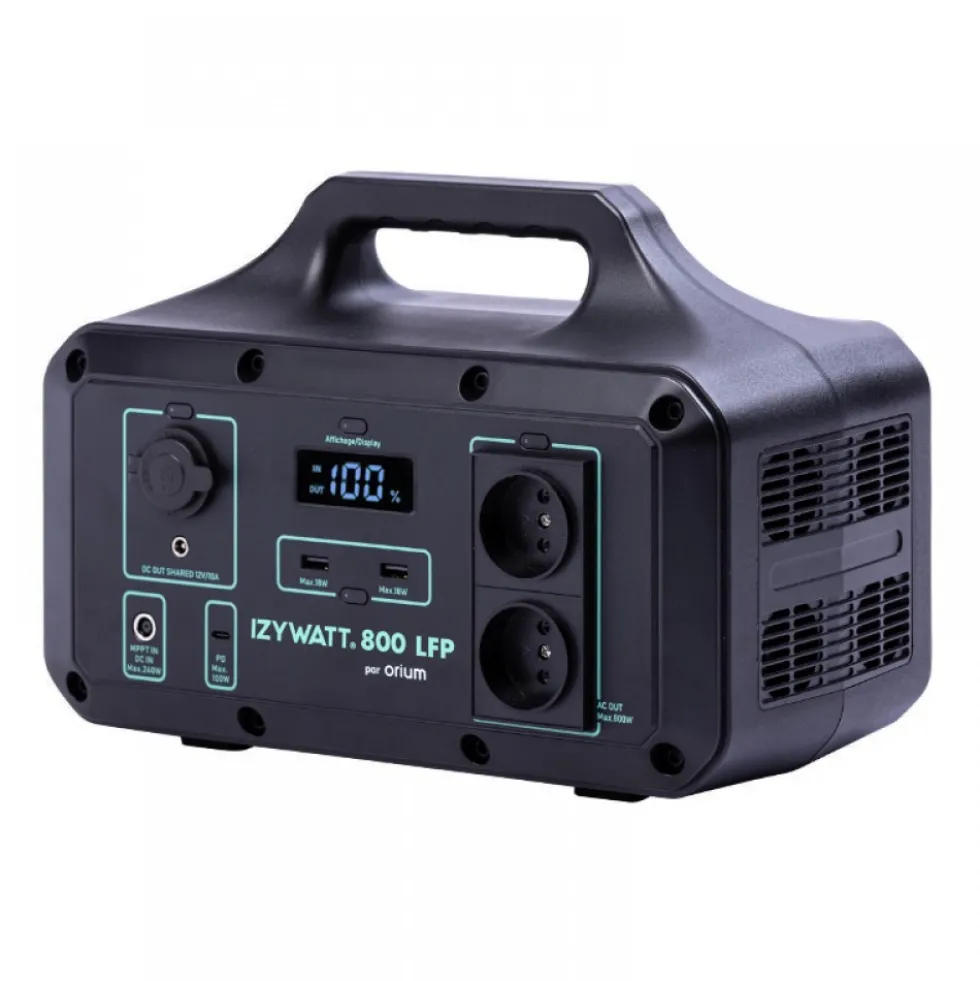 Station électrique portable IZYWATT 800 LFP + panneau solaire cadré 200W ORIUM