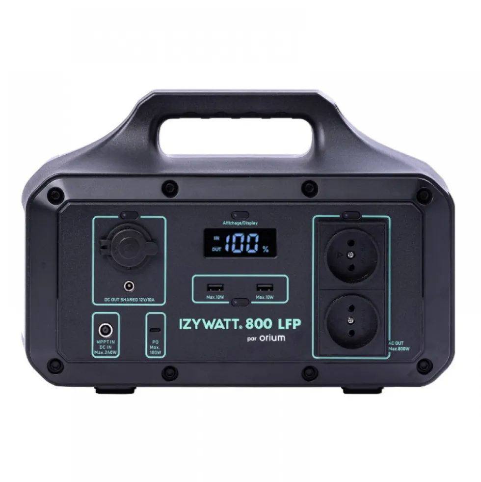 Station électrique portable IZYWATT 800 LFP + panneau solaire cadré 200W ORIUM