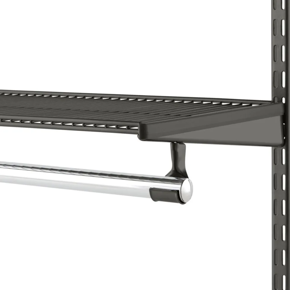 Support barre de penderie - tube de 25 mm - système suspendu - graphite ELFA