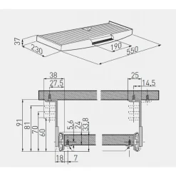 Support coulissant pour clavier et tapis de souris GTV