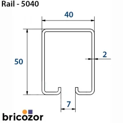 Support de fixation mural - force 150 kg - rail SPORTUB 5040 - 5141M MANTION