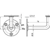 Support de rampe coudé sur platine ronde à visser - inox MASSARD