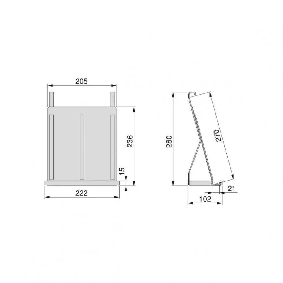 Support de tablette antidérapant Titant - acier gris anthracite EMUCA
