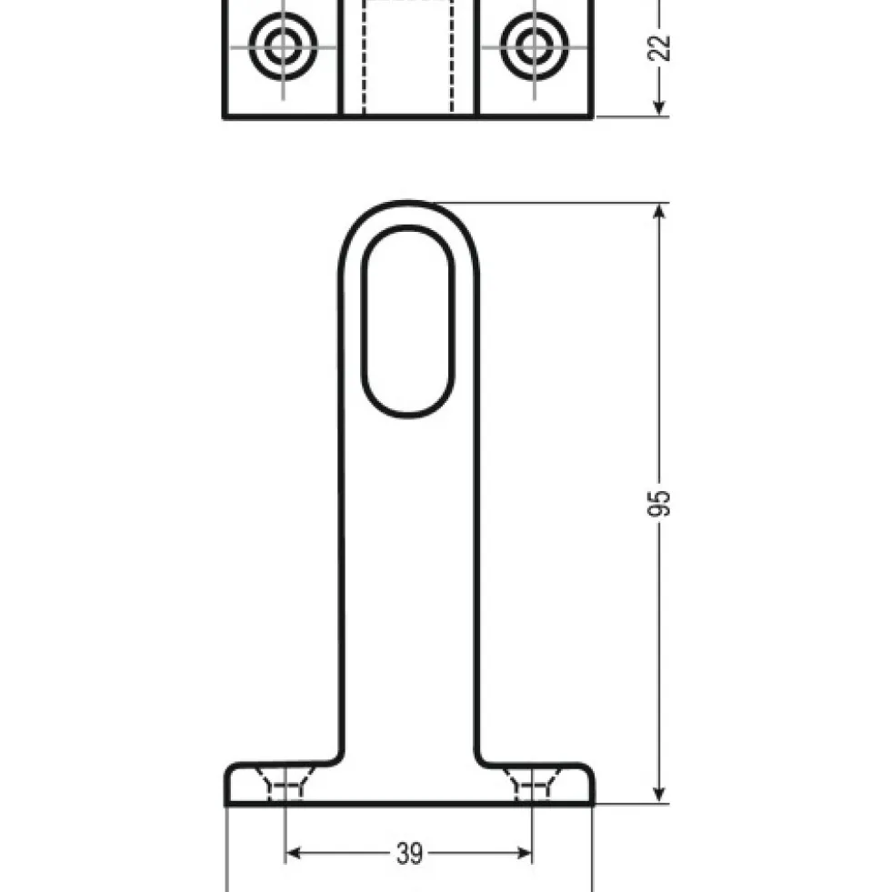 Support d'extrémité - sous tablette - pour tube penderie - noir - 1190 HERMETA