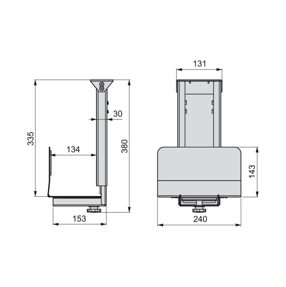 Support pour unité centrale CPU - acier finition aluminium peint EMUCA
