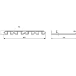 Support pour verres à pied - 4 barres - profondeur 280 mm EMUCA