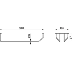 Support pour verres à pied- longueur 340 mm EMUCA