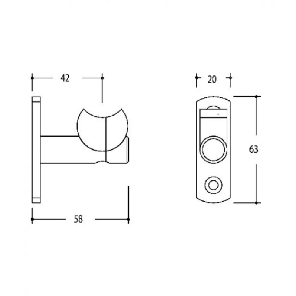 Supports droits vertical et horizontal sur platine pour tube 30 mm CUIVRINOX