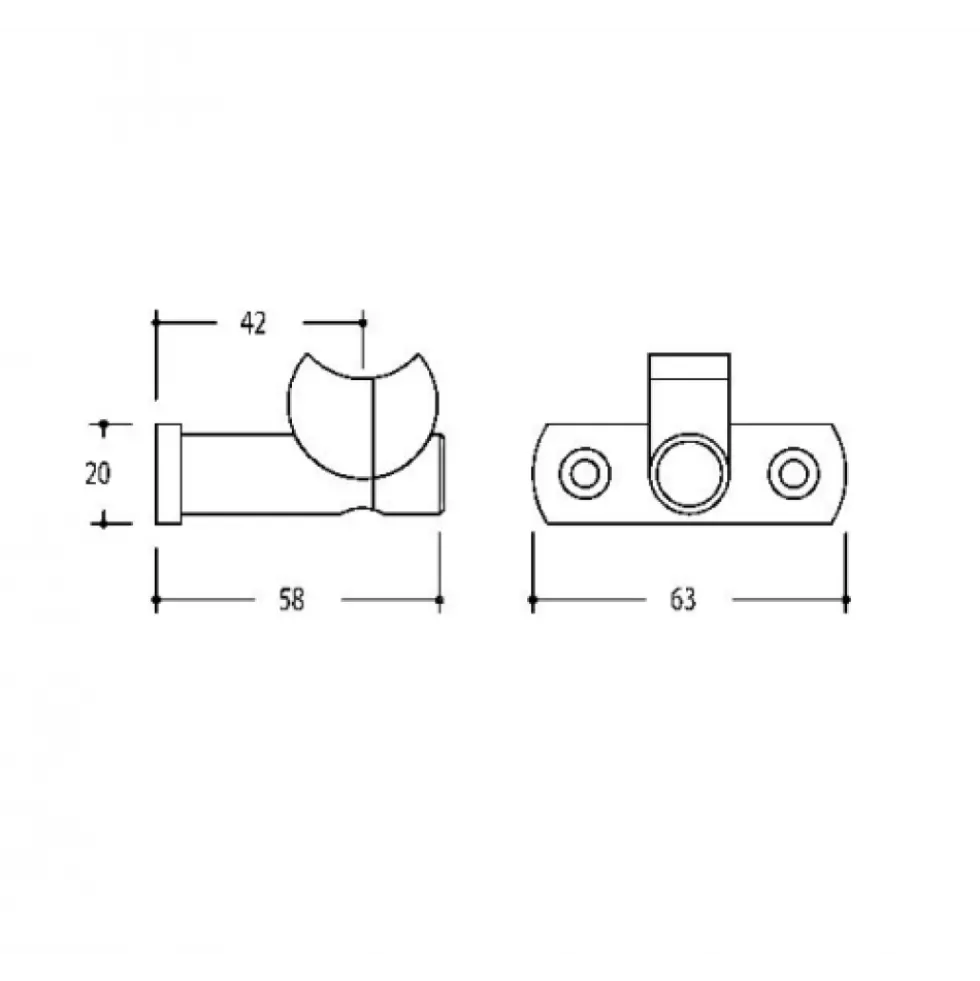 Supports droits vertical et horizontal sur platine pour tube 30 mm CUIVRINOX