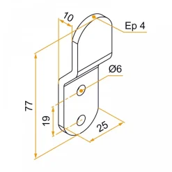 Support seul pour poignée fléau - aluminium laqué - volet et persienne BURGAUD