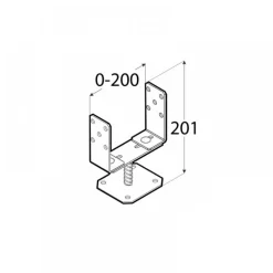 Support surélevé montant (x1) - 70 à 140 mm MADERLAND