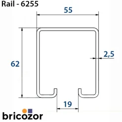 Support à tige filetée - pour rail SPORTUB 6255 - 6256 MANTION