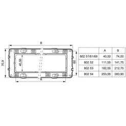 Support à vis Batibox - 3 postes - 6 ou 8 modules LEGRAND