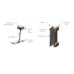 Suspente antisismique pour panneaux - acier galvanisé - 225 mm DOMARINE