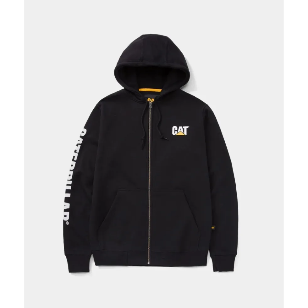Sweat de travail molletonné à capuche avec logo bannière - noir Caterpillar