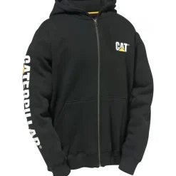 Sweat de travail molletonné à capuche avec logo bannière - noir Caterpillar