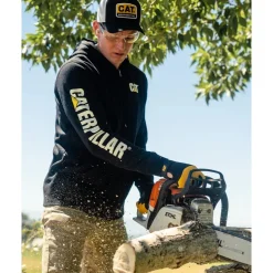 Sweat de travail molletonné à capuche avec logo bannière - noir Caterpillar
