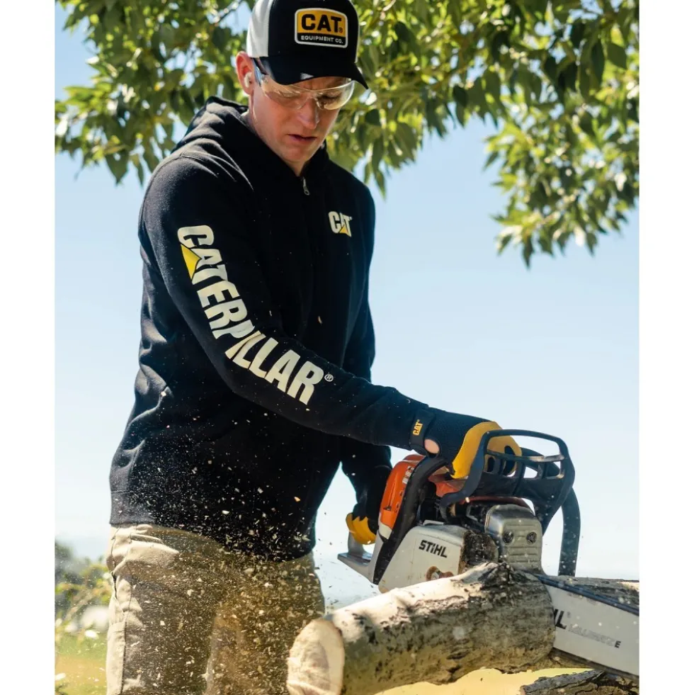 Sweat de travail molletonné à capuche avec logo bannière - noir Caterpillar