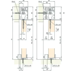 Système complet pour porte coulissante - porte bois - EKU-PORTA 40 H HAWA