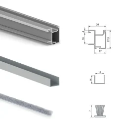 Système coulissant pour dressing avec profils Sharp + fermeture amortie EMUCA
