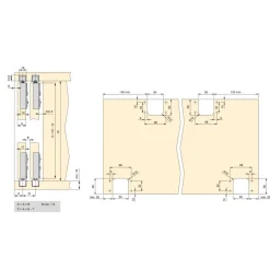 Système 2 portes coulissantes - portes 30 kg maxi - rail 2,35 m - Flow EMUCA