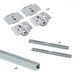 Système 2 portes coulissantes - portes 30 kg maxi - rail 2,35 m - Flow EMUCA