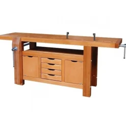 Établi bois - menuisier - professionnel - 2 m - 4 tiroirs - 2 presses OUTIFRANCE