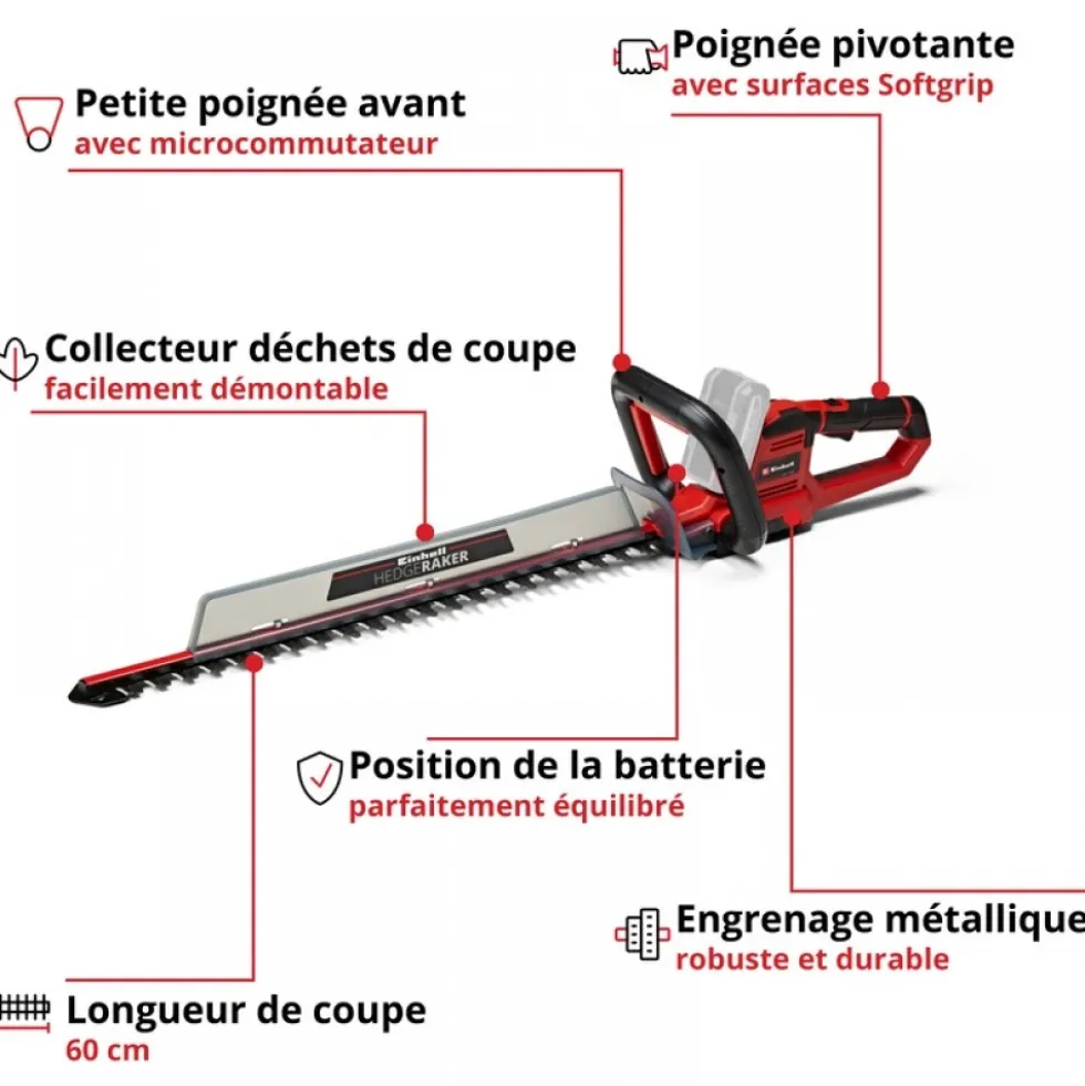 Taille-haies sans fil - GE-CH 18/60 Li-Solo - Power X-Change EINHELL