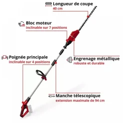 Taille-haies télescopique GE-HH 18/45 Li T-Solo - Power X change EINHELL